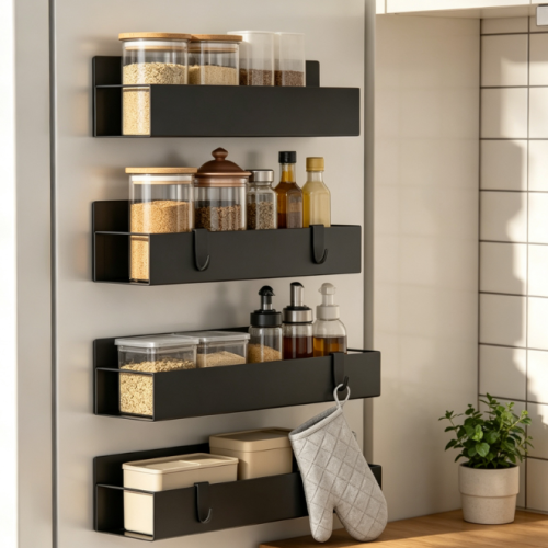 Magnetic Refrigerator & Oven Metal Condiment Rack